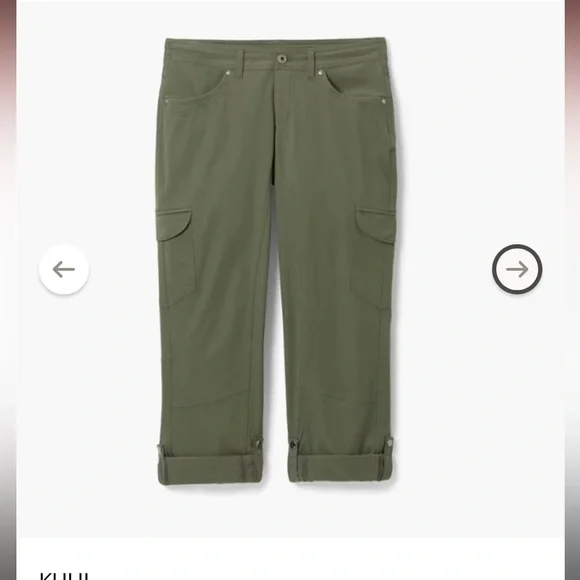 REI NWT Kühl Women’s Freeflex Roll-Up Hiking Pants- Dark Moss - Picture 8 of 9